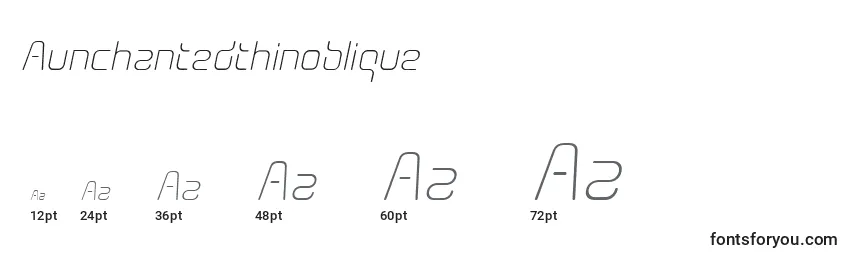 Aunchantedthinoblique Font Sizes
