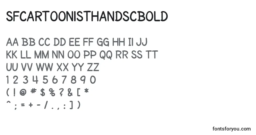 Шрифт SfCartoonistHandScBold – алфавит, цифры, специальные символы