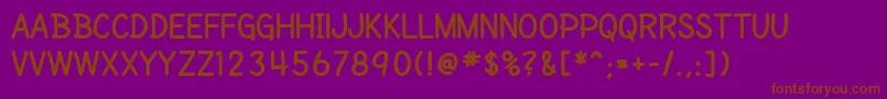 SfCartoonistHandScBold Font – Brown Fonts on Purple Background