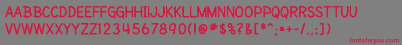 SfCartoonistHandScBold Font – Red Fonts on Gray Background