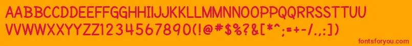 SfCartoonistHandScBold Font – Red Fonts on Orange Background