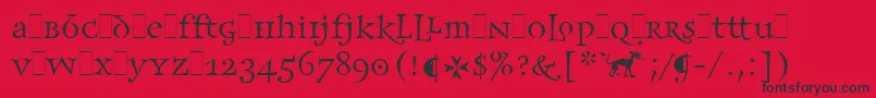 Fonte FrancesUncialLetPlain.1.0 – fontes pretas em um fundo vermelho
