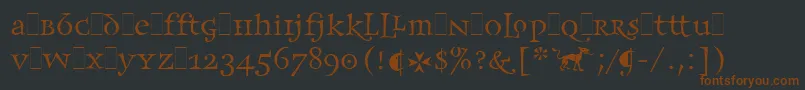 FrancesUncialLetPlain.1.0フォントについての詳細 フォントFrancesUncialLetPlain.1.0 – 黒い背景に茶色のフォント