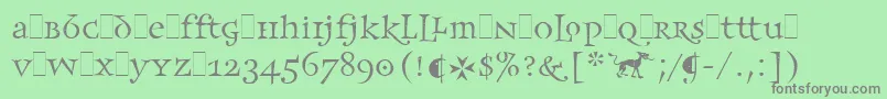 Шрифт FrancesUncialLetPlain.1.0 – серые шрифты на зелёном фоне