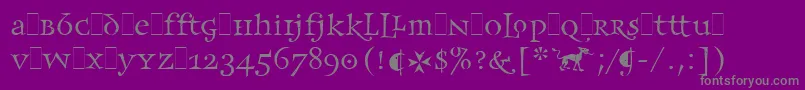 フォントFrancesUncialLetPlain.1.0 – 紫の背景に灰色の文字