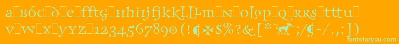 FrancesUncialLetPlain.1.0-fontti – vihreät fontit oranssilla taustalla