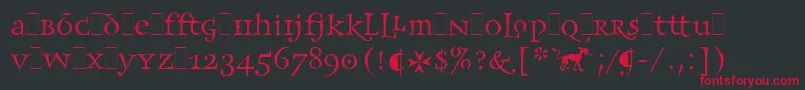 Шрифт FrancesUncialLetPlain.1.0 – красные шрифты на чёрном фоне