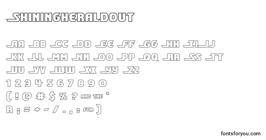 Shiningheraldout-fontti – aakkoset, numerot, erikoismerkit