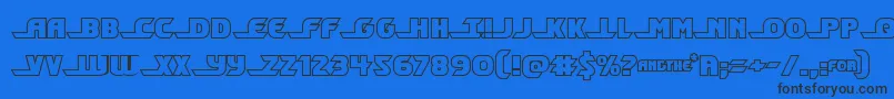 Шрифт Shiningheraldout – чёрные шрифты на синем фоне