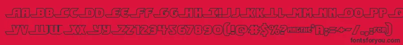 Shiningheraldout-fontti – mustat fontit punaisella taustalla