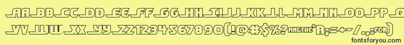Shiningheraldout-fontti – mustat fontit keltaisella taustalla