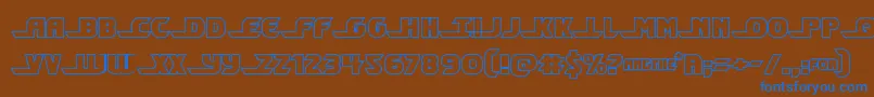 Shiningheraldout-fontti – siniset fontit ruskealla taustalla