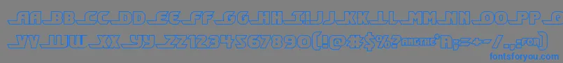 フォントShiningheraldout – 灰色の背景に青い文字