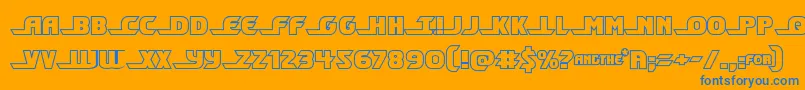Шрифт Shiningheraldout – синие шрифты на оранжевом фоне