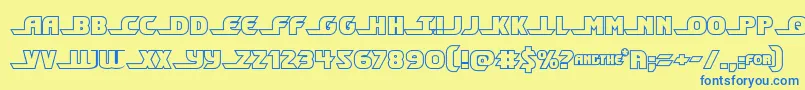 Shiningheraldout-fontti – siniset fontit keltaisella taustalla