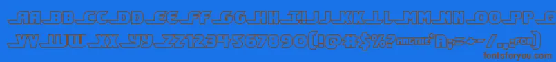 Shiningheraldout-Schriftart – Braune Schriften auf blauem Hintergrund