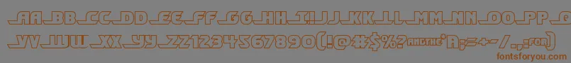 Шрифт Shiningheraldout – коричневые шрифты на сером фоне