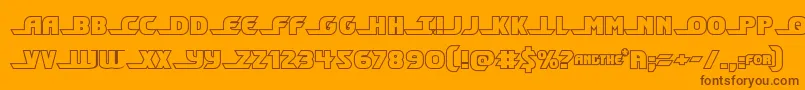 フォントShiningheraldout – オレンジの背景に茶色のフォント