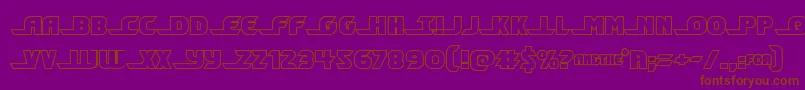 フォントShiningheraldout – 紫色の背景に茶色のフォント