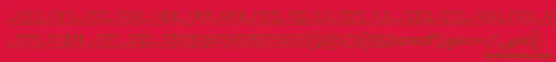 フォントShiningheraldout – 赤い背景に茶色の文字