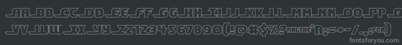 Шрифт Shiningheraldout – серые шрифты на чёрном фоне