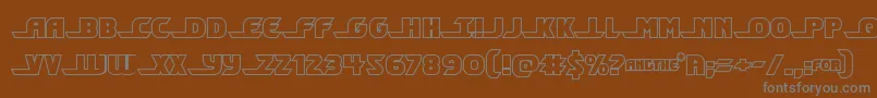 フォントShiningheraldout – 茶色の背景に灰色の文字