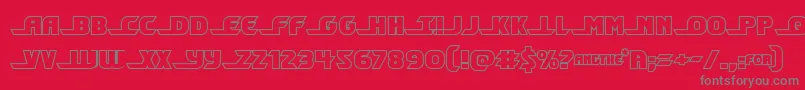 Shiningheraldout-fontti – harmaat kirjasimet punaisella taustalla