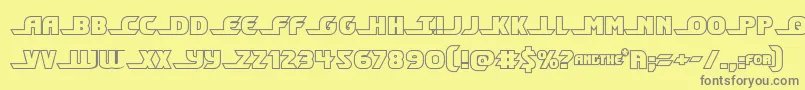 Shiningheraldout-Schriftart – Graue Schriften auf gelbem Hintergrund