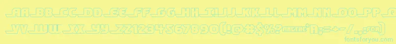 フォントShiningheraldout – 黄色い背景に緑の文字