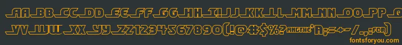 フォントShiningheraldout – 黒い背景にオレンジの文字