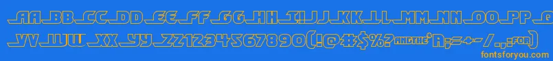 Шрифт Shiningheraldout – оранжевые шрифты на синем фоне