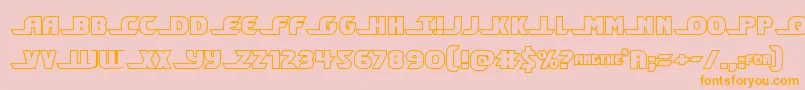 Shiningheraldout-fontti – oranssit fontit vaaleanpunaisella taustalla