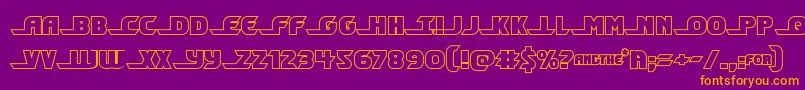 Shiningheraldout-Schriftart – Orangefarbene Schriften auf violettem Hintergrund