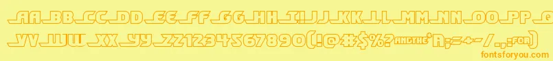 Shiningheraldout-fontti – oranssit fontit keltaisella taustalla