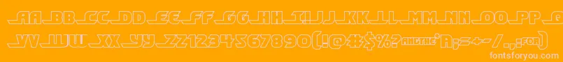 フォントShiningheraldout – オレンジの背景にピンクのフォント