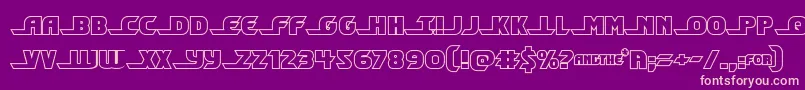 Shiningheraldout-fontti – vaaleanpunaiset fontit violetilla taustalla