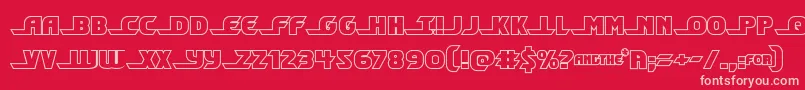 Shiningheraldout-fontti – vaaleanpunaiset fontit punaisella taustalla