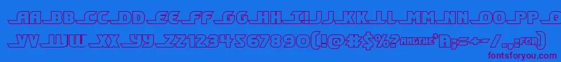 Шрифт Shiningheraldout – фиолетовые шрифты на синем фоне