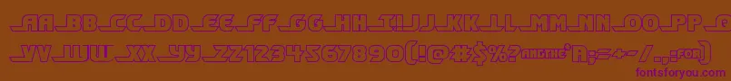 フォントShiningheraldout – 紫色のフォント、茶色の背景