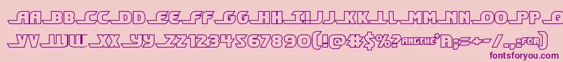Шрифт Shiningheraldout – фиолетовые шрифты на розовом фоне
