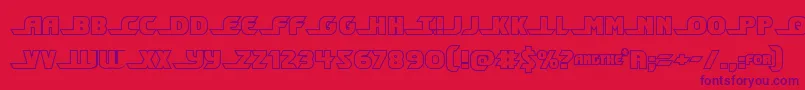 Шрифт Shiningheraldout – фиолетовые шрифты на красном фоне