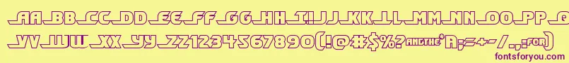Шрифт Shiningheraldout – фиолетовые шрифты на жёлтом фоне