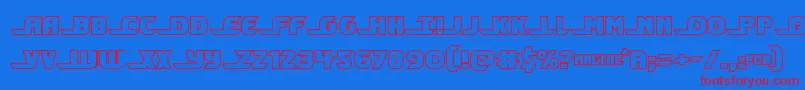 Шрифт Shiningheraldout – красные шрифты на синем фоне