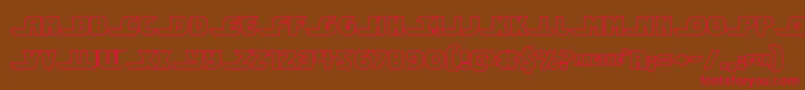 Shiningheraldout-fontti – punaiset fontit ruskealla taustalla