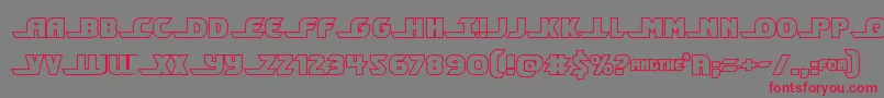 フォントShiningheraldout – 赤い文字の灰色の背景