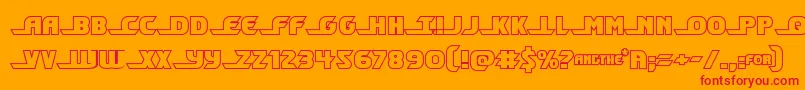Shiningheraldout-Schriftart – Rote Schriften auf orangefarbenem Hintergrund