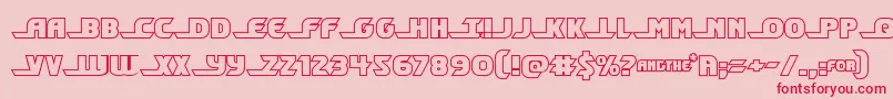 フォントShiningheraldout – ピンクの背景に赤い文字