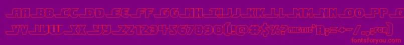 フォントShiningheraldout – 紫の背景に赤い文字