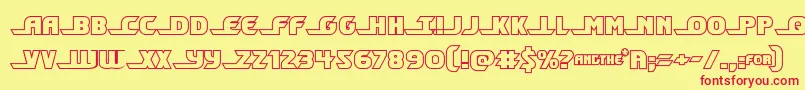 フォントShiningheraldout – 赤い文字の黄色い背景