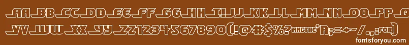 フォントShiningheraldout – 茶色の背景に白い文字